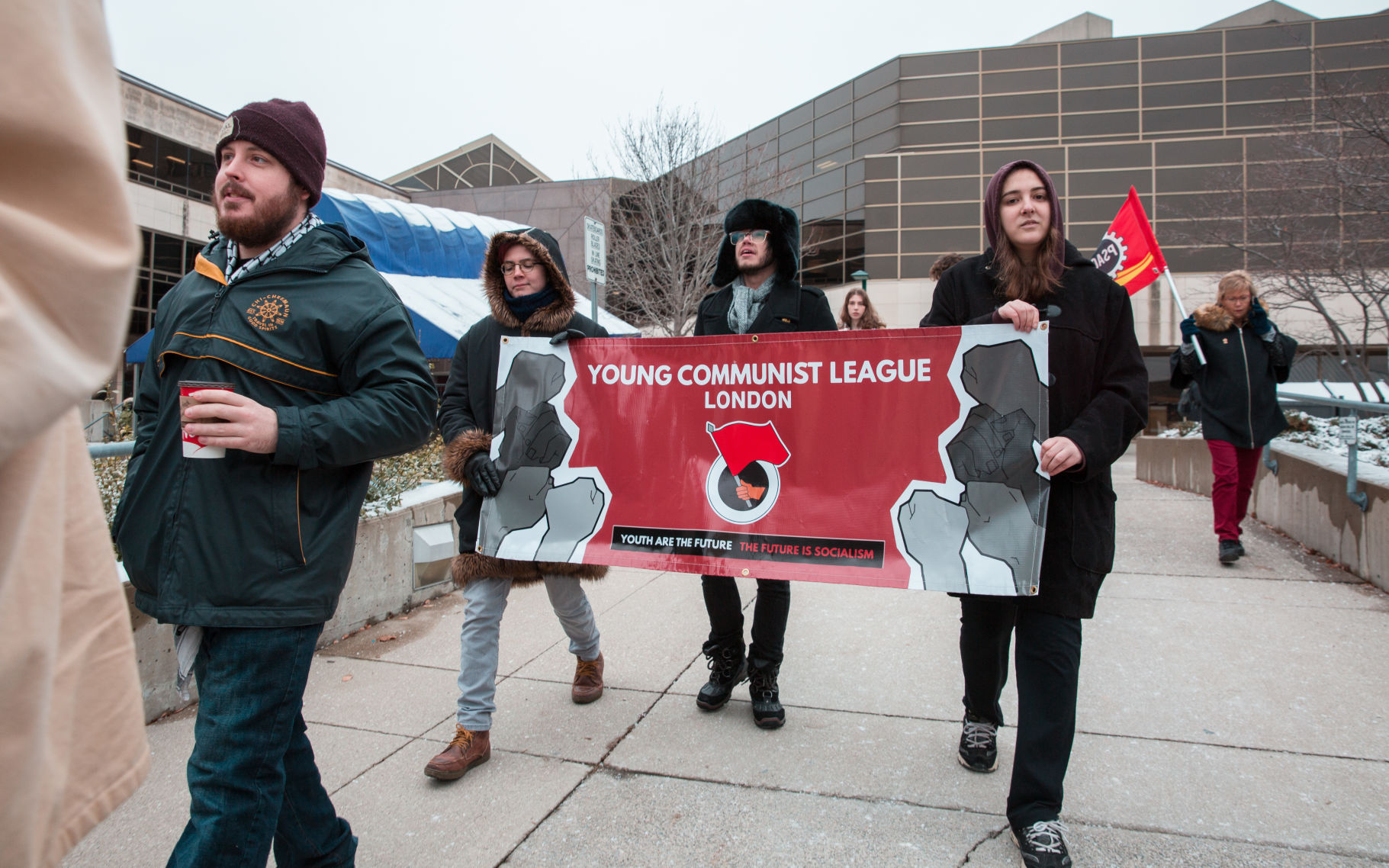 YCL marchers on Concrete Beach (Photo)